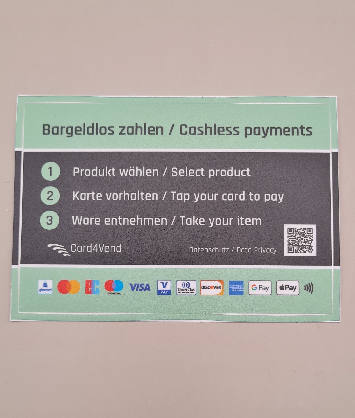 Aufkleber Bargeldlos
