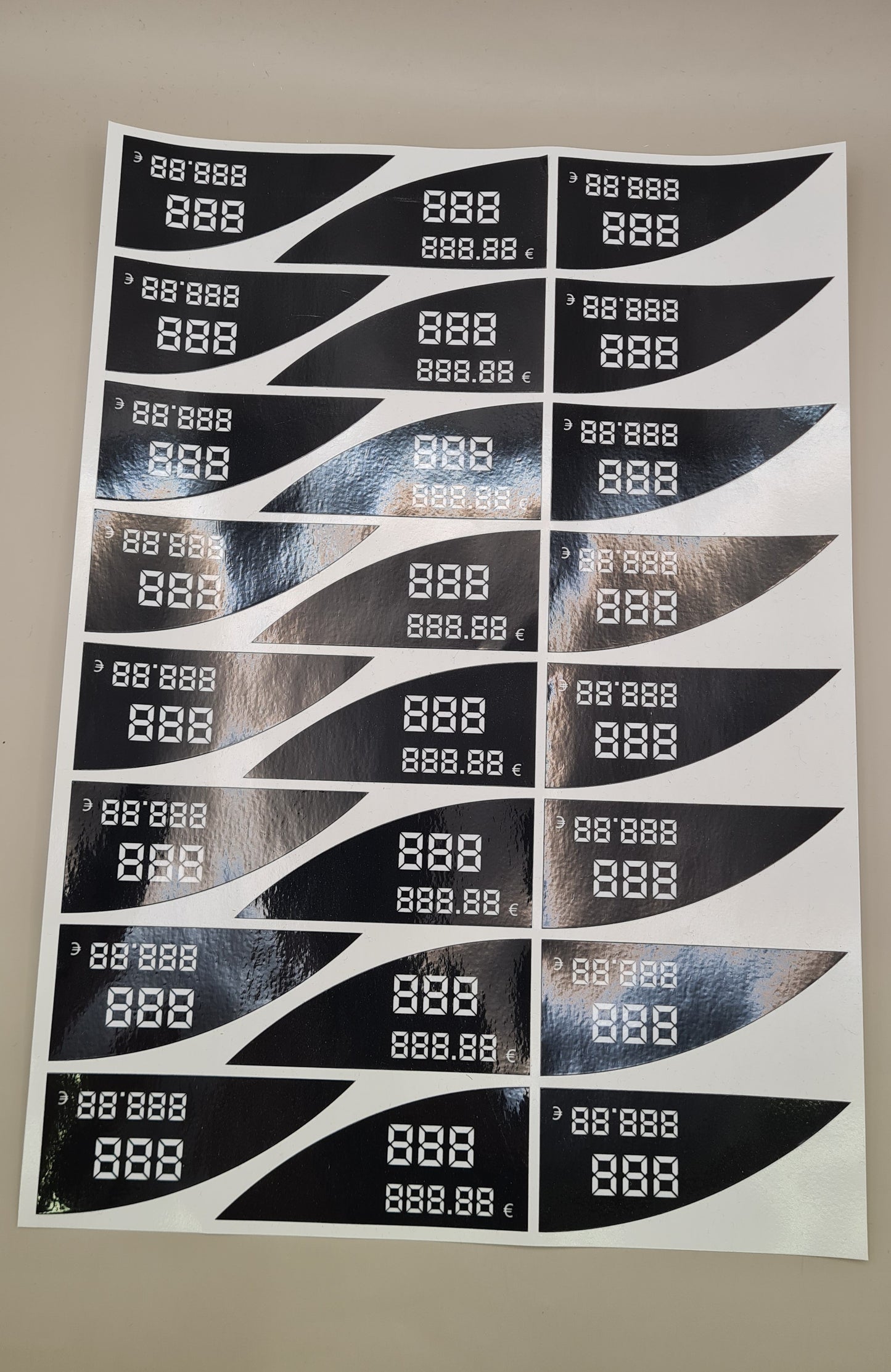 Preisaufkleber - Bogen zum selberausfüllen für Klappen