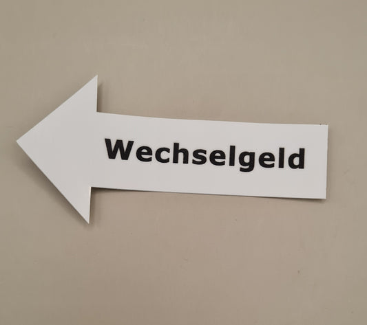 Aufkleber Wechselgeld